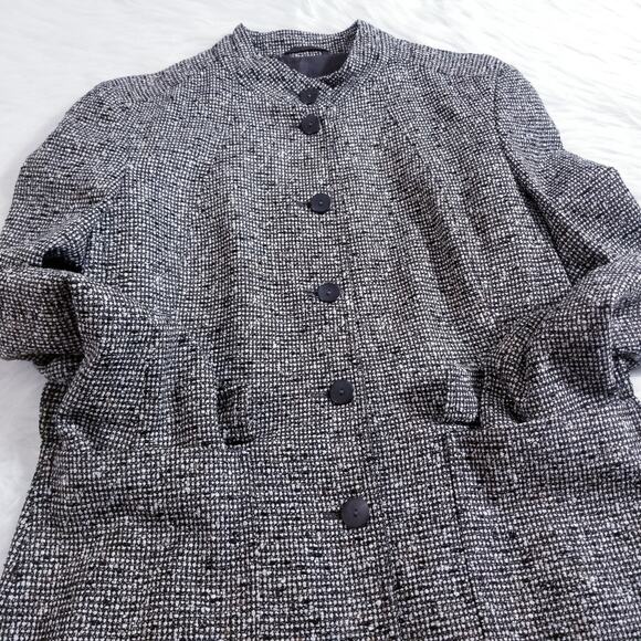 Zanella High Neck Blazer Made in Italy Flap Front Pockets Button Front Lined - Picture 4 of 10